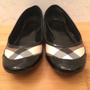 Burberry Canvas & Patent Leather Itcalbrimon Flats